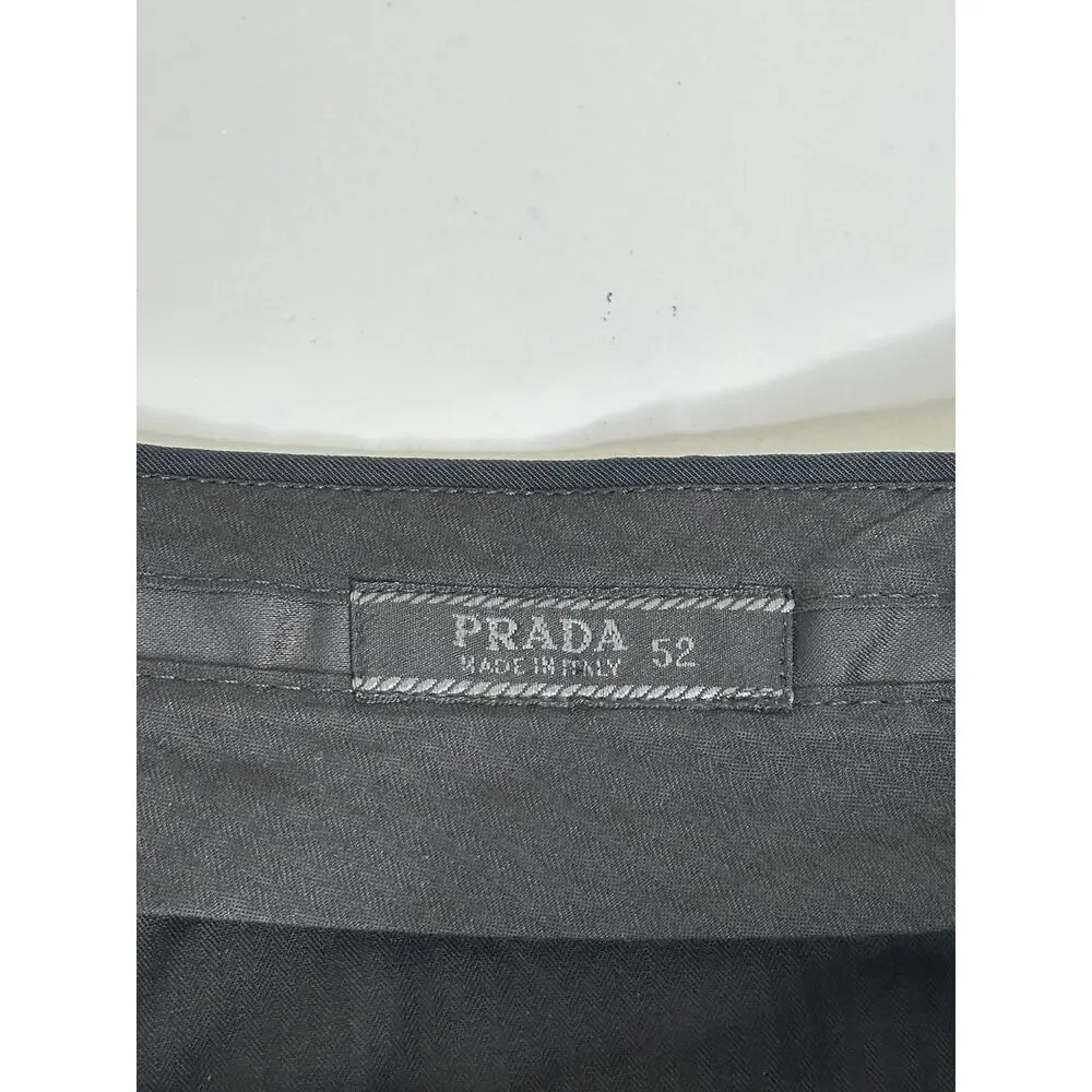 Prada Techno Stretch Pants Mens IT 52 US 36 Black Technical Trousers Italy